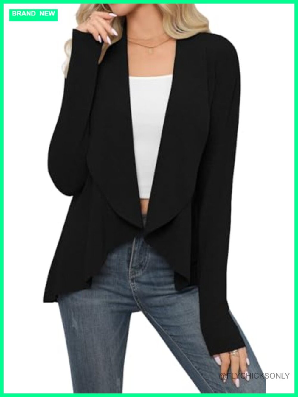 Women's Open Front Cardigan Long Sleeve Shawl Collar Knit Duster